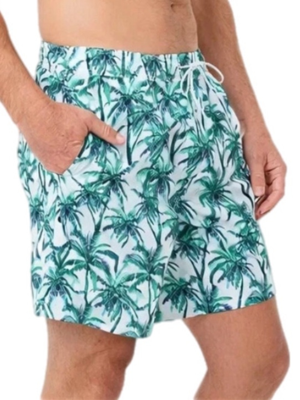 Bonobos Swim Shorts XXL 7” Inseam Palm Tree Print Lined Stretch Beach Trunks NWT